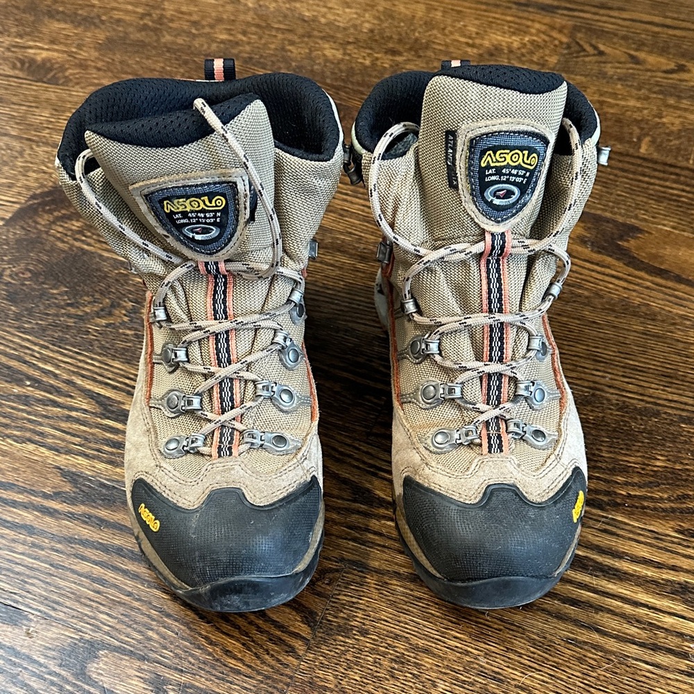 Asolo Men's Beige and Black Hiking Boots